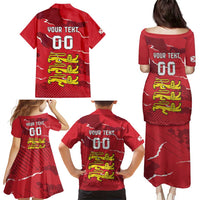 Custom Bailiwick of Jersey Family Matching Puletasi and Hawaiian Shirt Sporty Style