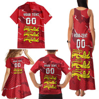 Custom Bailiwick of Jersey Family Matching Tank Maxi Dress and Hawaiian Shirt Sporty Style