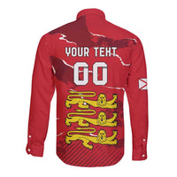 Custom Bailiwick of Jersey Long Sleeve Button Shirt Sporty Style