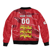 Custom Bailiwick of Jersey Sleeve Zip Bomber Jacket Sporty Style