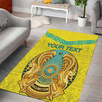 Personalized Kazakhstan Emblem Area Rug Kazakh Pattern