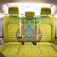 Personalized Kazakhstan Emblem Back Car Seat Cover Kazakh Pattern