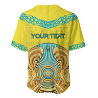 Personalized Kazakhstan Emblem Baseball Jersey Kazakh Pattern