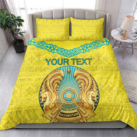Personalized Kazakhstan Emblem Bedding Set Kazakh Pattern