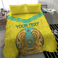 Personalized Kazakhstan Emblem Bedding Set Kazakh Pattern