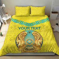Personalized Kazakhstan Emblem Bedding Set Kazakh Pattern