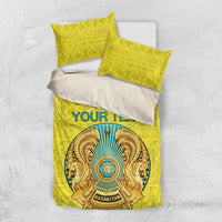 Personalized Kazakhstan Emblem Bedding Set Kazakh Pattern