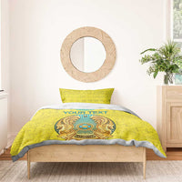 Personalized Kazakhstan Emblem Bedding Set Kazakh Pattern