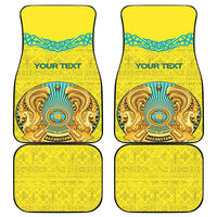 Personalized Kazakhstan Emblem Car Mats Kazakh Pattern
