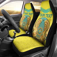 Personalized Kazakhstan Emblem Car Seat Cover Kazakh Pattern