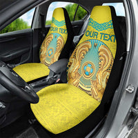 Personalized Kazakhstan Emblem Car Seat Cover Kazakh Pattern
