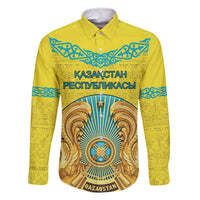 Personalized Kazakhstan Emblem Family Matching Mermaid Dress and Hawaiian Shirt Kazakh Pattern