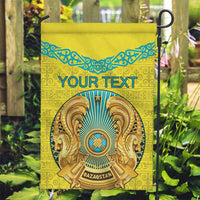 Personalized Kazakhstan Emblem Garden Flag Kazakh Pattern
