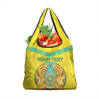 Personalized Kazakhstan Emblem Grocery Bag Kazakh Pattern