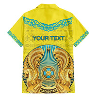 Personalized Kazakhstan Emblem Hawaiian Shirt Kazakh Pattern