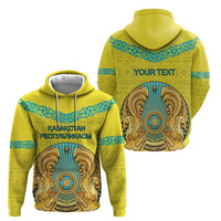 Personalized Kazakhstan Emblem Hoodie Kazakh Pattern