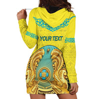 Personalized Kazakhstan Emblem Hoodie Dress Kazakh Pattern
