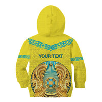 Personalized Kazakhstan Emblem Kid Hoodie Kazakh Pattern