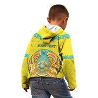 Personalized Kazakhstan Emblem Kid Hoodie Kazakh Pattern