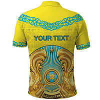 Personalized Kazakhstan Emblem Polo Shirt Kazakh Pattern