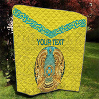 Personalized Kazakhstan Emblem Quilt Kazakh Pattern