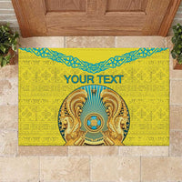 Personalized Kazakhstan Emblem Rubber Doormat Kazakh Pattern