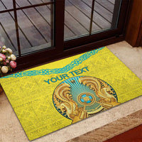 Personalized Kazakhstan Emblem Rubber Doormat Kazakh Pattern