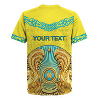 Personalized Kazakhstan Emblem Rugby Jersey Kazakh Pattern