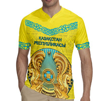 Personalized Kazakhstan Emblem Rugby Jersey Kazakh Pattern