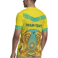 Personalized Kazakhstan Emblem Rugby Jersey Kazakh Pattern
