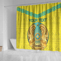 Personalized Kazakhstan Emblem Shower Curtain Kazakh Pattern