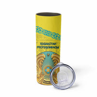 Personalized Kazakhstan Emblem Skinny Tumbler Kazakh Pattern