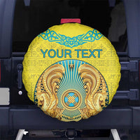 Personalized Kazakhstan Emblem Spare Tire Cover Kazakh Pattern
