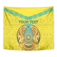 Personalized Kazakhstan Emblem Tapestry Kazakh Pattern