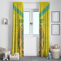 Personalized Kazakhstan Emblem Window Curtain Kazakh Pattern