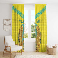 Personalized Kazakhstan Emblem Window Curtain Kazakh Pattern