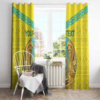 Personalized Kazakhstan Emblem Window Curtain Kazakh Pattern