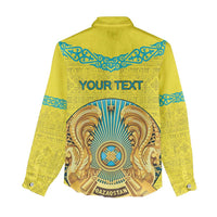 Personalized Kazakhstan Emblem Women Casual Shirt Kazakh Pattern