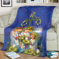 Swedish Glad Midsommar Blanket Hade du en bra Midsommar