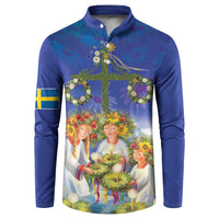 Swedish Glad Midsommar Button Sweatshirt Hade du en bra Midsommar