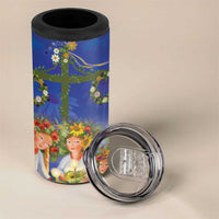 Swedish Glad Midsommar 4 in 1 Can Cooler Tumbler Hade du en bra Midsommar