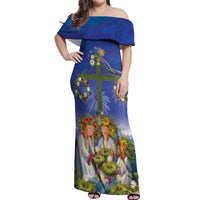 Swedish Glad Midsommar Off Shoulder Maxi Dress Hade du en bra Midsommar