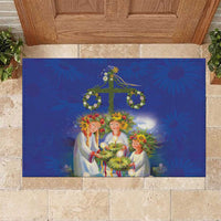 Swedish Glad Midsommar Rubber Doormat Hade du en bra Midsommar