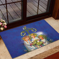 Swedish Glad Midsommar Rubber Doormat Hade du en bra Midsommar