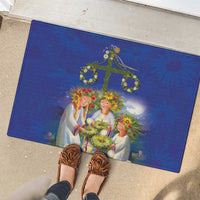 Swedish Glad Midsommar Rubber Doormat Hade du en bra Midsommar