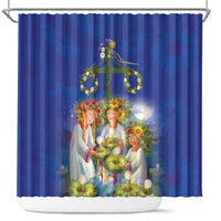 Swedish Glad Midsommar Shower Curtain Hade du en bra Midsommar