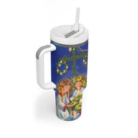 Swedish Glad Midsommar Tumbler With Handle Hade du en bra Midsommar