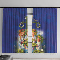 Swedish Glad Midsommar Window Curtain Hade du en bra Midsommar