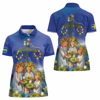 Swedish Glad Midsommar Women Polo Shirt Hade du en bra Midsommar