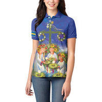 Swedish Glad Midsommar Women Polo Shirt Hade du en bra Midsommar